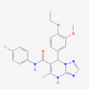 molecular formula C22H22IN5O3 B285093 7-(4-ethoxy-3-methoxyphenyl)-N-(4-iodophenyl)-5-methyl-4,7-dihydro[1,2,4]triazolo[1,5-a]pyrimidine-6-carboxamide 