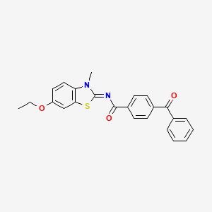 molecular formula C24H20N2O3S B2850930 (Z)-4-benzoyl-N-(6-ethoxy-3-methylbenzo[d]thiazol-2(3H)-ylidene)benzamide CAS No. 477547-10-7