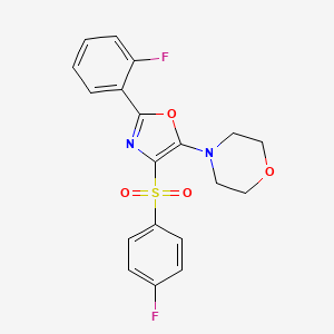 molecular formula C19H16F2N2O4S B2850935 4-(2-(2-Fluorophenyl)-4-((4-fluorophenyl)sulfonyl)oxazol-5-yl)morpholine CAS No. 862798-51-4