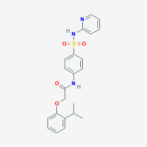 molecular formula C22H23N3O4S B285096 2-(2-isopropylphenoxy)-N-{4-[(2-pyridinylamino)sulfonyl]phenyl}acetamide 