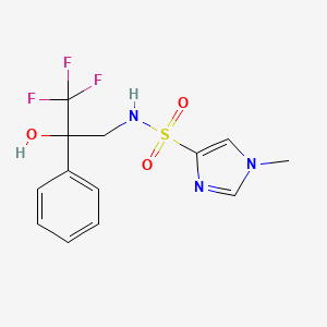 molecular formula C13H14F3N3O3S B2850961 1-methyl-N-(3,3,3-trifluoro-2-hydroxy-2-phenylpropyl)-1H-imidazole-4-sulfonamide CAS No. 1448059-32-2