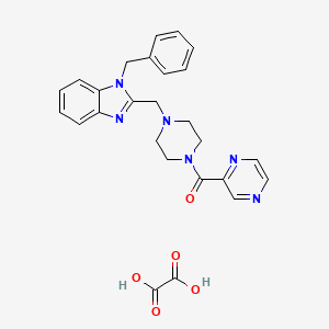 molecular formula C26H26N6O5 B2850979 (4-((1-benzyl-1H-benzo[d]imidazol-2-yl)methyl)piperazin-1-yl)(pyrazin-2-yl)methanone oxalate CAS No. 1351607-19-6