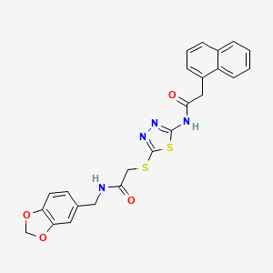 N-(benzo[d][1,3]dioxol-5-ylmethyl)-2-((5-(2-(naphthalen-1-yl)acetamido)-1,3,4-thiadiazol-2-yl)thio)acetamide