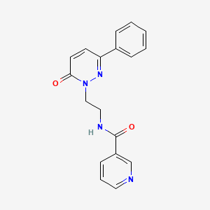 molecular formula C18H16N4O2 B2851008 N-(2-(6-oxo-3-phenylpyridazin-1(6H)-yl)ethyl)nicotinamide CAS No. 921825-80-1