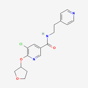 molecular formula C17H18ClN3O3 B2851018 5-chloro-N-(2-(pyridin-4-yl)ethyl)-6-((tetrahydrofuran-3-yl)oxy)nicotinamide CAS No. 1904236-86-7