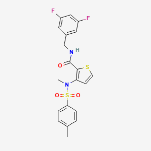 molecular formula C20H18F2N2O3S2 B2851030 N-(3,5-difluorobenzyl)-3-{methyl[(4-methylphenyl)sulfonyl]amino}thiophene-2-carboxamide CAS No. 1226428-06-3