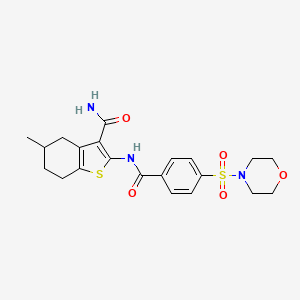 B2851037 5-Methyl-2-(4-(morpholinosulfonyl)benzamido)-4,5,6,7-tetrahydrobenzo[b]thiophene-3-carboxamide CAS No. 330190-34-6