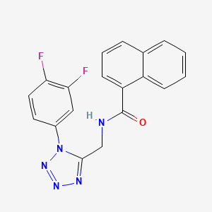 molecular formula C19H13F2N5O B2851039 N-((1-(3,4-difluorophenyl)-1H-tetrazol-5-yl)methyl)-1-naphthamide CAS No. 941964-03-0
