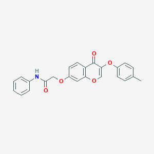 molecular formula C24H19NO5 B285104 2-{[3-(4-methylphenoxy)-4-oxo-4H-chromen-7-yl]oxy}-N-phenylacetamide 
