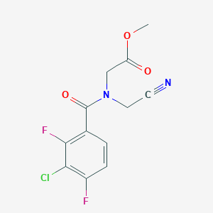 B2851053 methyl 2-[1-(3-chloro-2,4-difluorophenyl)-N-(cyanomethyl)formamido]acetate CAS No. 2094160-26-4