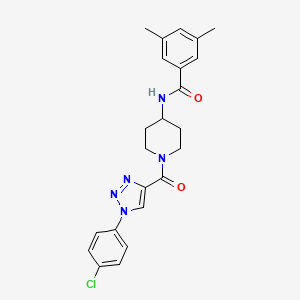 molecular formula C23H24ClN5O2 B2851054 N-(1-(1-(4-chlorophenyl)-1H-1,2,3-triazole-4-carbonyl)piperidin-4-yl)-3,5-dimethylbenzamide CAS No. 1251682-66-2