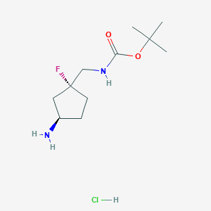 Tert-butyl N-[[(1R,3R)-3-amino-1-fluorocyclopentyl]methyl]carbamate;hydrochloride