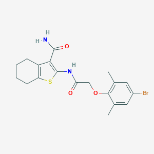 molecular formula C19H21BrN2O3S B285109 2-{[(4-Bromo-2,6-dimethylphenoxy)acetyl]amino}-4,5,6,7-tetrahydro-1-benzothiophene-3-carboxamide 