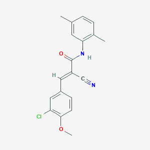 molecular formula C19H17ClN2O2 B2851101 (E)-3-(3-chloro-4-methoxyphenyl)-2-cyano-N-(2,5-dimethylphenyl)prop-2-enamide CAS No. 380477-40-7