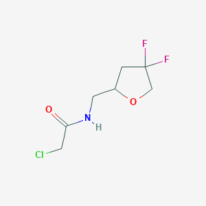 molecular formula C7H10ClF2NO2 B2851105 2-Chloro-N-[(4,4-difluorooxolan-2-yl)methyl]acetamide CAS No. 2168131-72-2