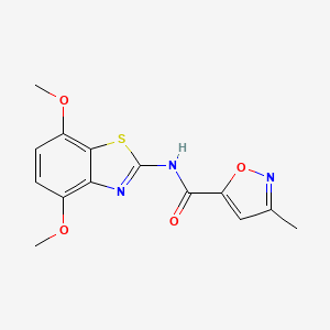 molecular formula C14H13N3O4S B2851106 N-(4,7-dimethoxybenzo[d]thiazol-2-yl)-3-methylisoxazole-5-carboxamide CAS No. 946205-11-4
