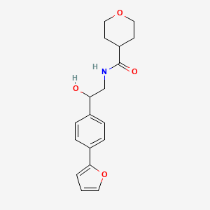 N-{2-[4-(furan-2-yl)phenyl]-2-hydroxyethyl}oxane-4-carboxamide