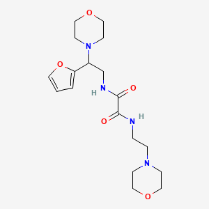 molecular formula C18H28N4O5 B2851119 N1-(2-(furan-2-yl)-2-morpholinoethyl)-N2-(2-morpholinoethyl)oxalamide CAS No. 877630-93-8