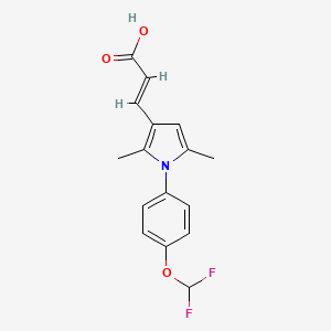 molecular formula C16H15F2NO3 B2851127 3-{1-[4-(difluoromethoxy)phenyl]-2,5-dimethyl-1H-pyrrol-3-yl}prop-2-enoic acid CAS No. 924876-60-8