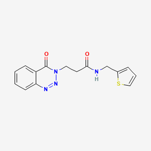 molecular formula C15H14N4O2S B2851129 3-(4-oxo-1,2,3-benzotriazin-3-yl)-N-(thiophen-2-ylmethyl)propanamide CAS No. 440331-67-9