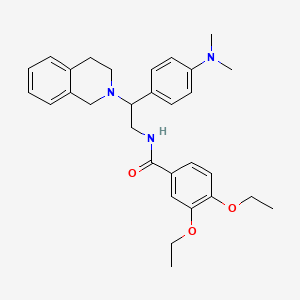 molecular formula C30H37N3O3 B2851136 N-(2-(3,4-dihydroisoquinolin-2(1H)-yl)-2-(4-(dimethylamino)phenyl)ethyl)-3,4-diethoxybenzamide CAS No. 946316-23-0