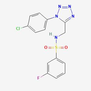 molecular formula C14H11ClFN5O2S B2851139 N-((1-(4-chlorophenyl)-1H-tetrazol-5-yl)methyl)-3-fluorobenzenesulfonamide CAS No. 920467-52-3