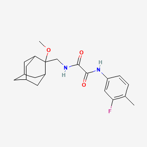 molecular formula C21H27FN2O3 B2851146 N1-(3-fluoro-4-methylphenyl)-N2-(((1R,3S,5r,7r)-2-methoxyadamantan-2-yl)methyl)oxalamide CAS No. 1797888-46-0