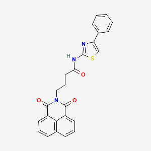 molecular formula C25H19N3O3S B2851147 4-(1,3-dioxo-1H-benzo[de]isoquinolin-2(3H)-yl)-N-(4-phenyl-1,3-thiazol-2-yl)butanamide CAS No. 324044-73-7