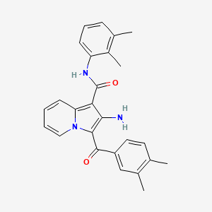 molecular formula C26H25N3O2 B2851152 2-amino-3-(3,4-dimethylbenzoyl)-N-(2,3-dimethylphenyl)indolizine-1-carboxamide CAS No. 903342-80-3