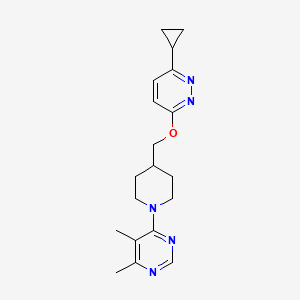 molecular formula C19H25N5O B2851153 4-[4-[(6-Cyclopropylpyridazin-3-yl)oxymethyl]piperidin-1-yl]-5,6-dimethylpyrimidine CAS No. 2380043-46-7