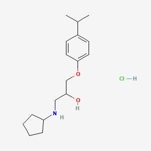 molecular formula C17H28ClNO2 B2851158 1-(Cyclopentylamino)-3-(4-isopropylphenoxy)propan-2-ol hydrochloride CAS No. 1330598-95-2