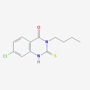 molecular formula C12H13ClN2OS B2851159 3-Butyl-7-chloro-2-sulfanyl-3,4-dihydroquinazolin-4-one CAS No. 735321-30-9