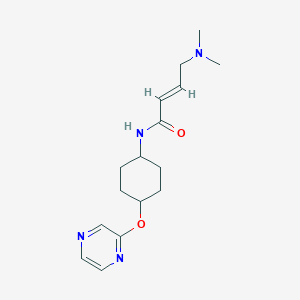 (E)-4-(Dimethylamino)-N-(4-pyrazin-2-yloxycyclohexyl)but-2-enamide