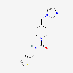 molecular formula C15H20N4OS B2851165 4-((1H-imidazol-1-yl)methyl)-N-(thiophen-2-ylmethyl)piperidine-1-carboxamide CAS No. 1396761-02-6