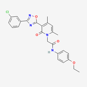 molecular formula C25H23ClN4O4 B2851169 2-(3-(3-(3-chlorophenyl)-1,2,4-oxadiazol-5-yl)-4,6-dimethyl-2-oxopyridin-1(2H)-yl)-N-(4-ethoxyphenyl)acetamide CAS No. 946370-99-6