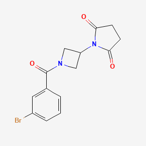 molecular formula C14H13BrN2O3 B2851170 1-(1-(3-Bromobenzoyl)azetidin-3-yl)pyrrolidine-2,5-dione CAS No. 1903296-74-1