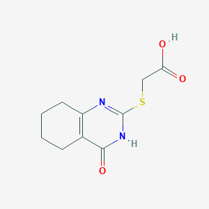 molecular formula C10H12N2O3S B2851173 [(4-Oxo-3,4,5,6,7,8-hexahydroquinazolin-2-yl)thio]acetic acid CAS No. 1210-67-9