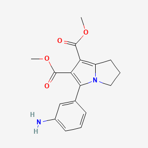 molecular formula C17H18N2O4 B2851234 6,7-dimethyl 5-(3-aminophenyl)-2,3-dihydro-1H-pyrrolizine-6,7-dicarboxylate CAS No. 1110927-76-8