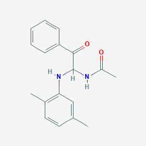 molecular formula C18H20N2O2 B2851243 N-(1-((2,5-dimethylphenyl)amino)-2-oxo-2-phenylethyl)acetamide CAS No. 302928-73-0