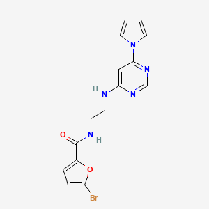 molecular formula C15H14BrN5O2 B2851254 N-(2-((6-(1H-吡咯-1-基)嘧啶-4-基)氨基)乙基)-5-溴呋喃-2-甲酰胺 CAS No. 1396767-34-2