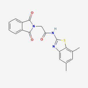 molecular formula C19H15N3O3S B2851257 N-(5,7-dimethylbenzo[d]thiazol-2-yl)-2-(1,3-dioxoisoindolin-2-yl)acetamide CAS No. 912766-46-2