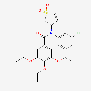 molecular formula C23H26ClNO6S B2851271 N-(3-chlorophenyl)-N-(1,1-dioxido-2,3-dihydrothiophen-3-yl)-3,4,5-triethoxybenzamide CAS No. 863007-78-7