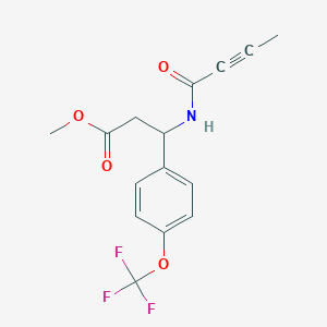 molecular formula C15H14F3NO4 B2851275 Methyl 3-(but-2-ynamido)-3-[4-(trifluoromethoxy)phenyl]propanoate CAS No. 1808781-87-4