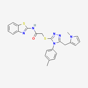 molecular formula C24H22N6OS2 B2851276 N-(benzo[d]thiazol-2-yl)-2-((5-((1-methyl-1H-pyrrol-2-yl)methyl)-4-(p-tolyl)-4H-1,2,4-triazol-3-yl)thio)acetamide CAS No. 847391-61-1