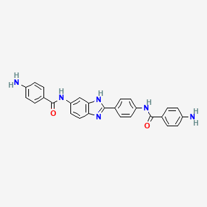 molecular formula C27H22N6O2 B2851283 4-amino-N-[4-[6-[(4-aminobenzoyl)amino]-1H-benzimidazol-2-yl]phenyl]benzamide CAS No. 165677-24-7