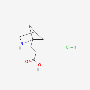 molecular formula C8H14ClNO2 B2851300 3-{2-Azabicyclo[2.1.1]hexan-1-yl}propanoic acid hydrochloride CAS No. 2089277-76-7