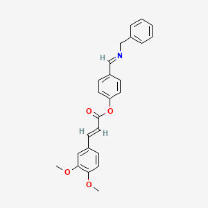 molecular formula C25H23NO4 B2851318 [4-(benzyliminomethyl)phenyl] (E)-3-(3,4-dimethoxyphenyl)prop-2-enoate CAS No. 1260603-03-9