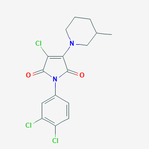 molecular formula C16H15Cl3N2O2 B285132 3-Chloro-1-(3,4-dichlorophenyl)-4-(3-methylpiperidin-1-yl)pyrrole-2,5-dione 