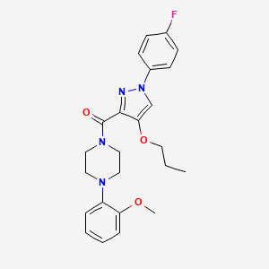 molecular formula C24H27FN4O3 B2851332 (1-(4-fluorophenyl)-4-propoxy-1H-pyrazol-3-yl)(4-(2-methoxyphenyl)piperazin-1-yl)methanone CAS No. 1172108-60-9