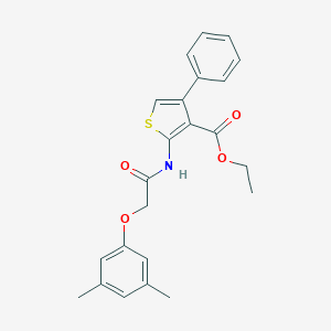 molecular formula C23H23NO4S B285135 Ethyl 2-{[(3,5-dimethylphenoxy)acetyl]amino}-4-phenylthiophene-3-carboxylate 